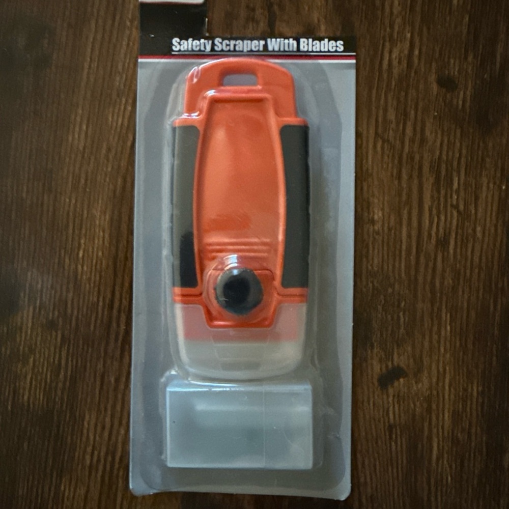 Ergonomic Safety Scraper with Blades - Orange and Black